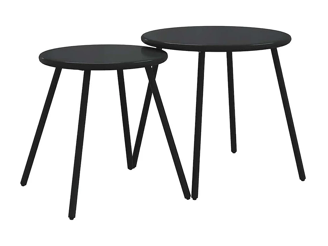 5 pcs conjunto mobiliário de varanda com almofadões aço preto
