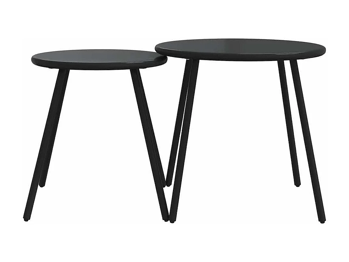 5 pcs conjunto mobiliário de varanda com almofadões aço preto