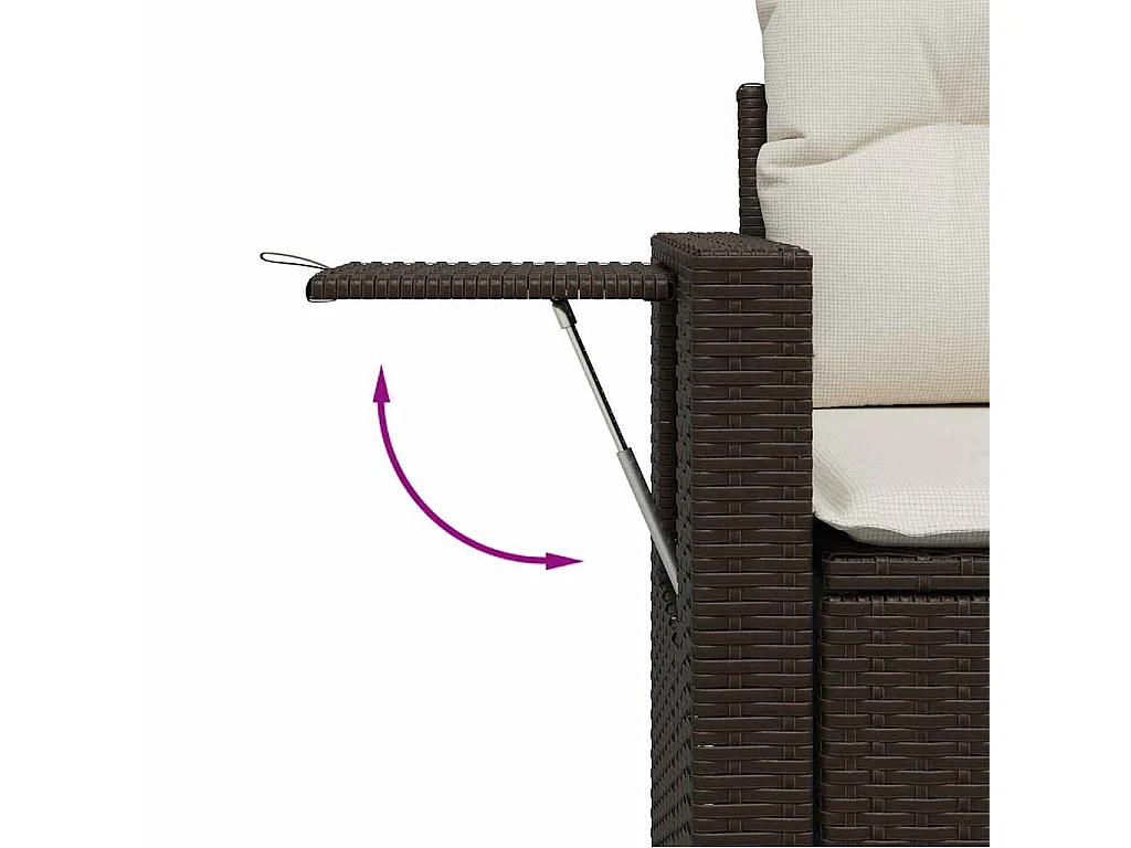Garden Furniture - Salon de jardin 10 pcs avec coussins marron résine tressée