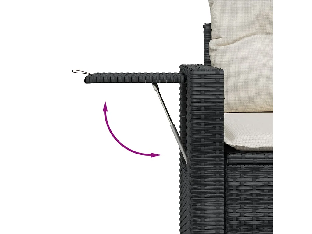 Garden Furniture - Set Divani da Giardino 10pz con Cuscini in Polyrattan Nero