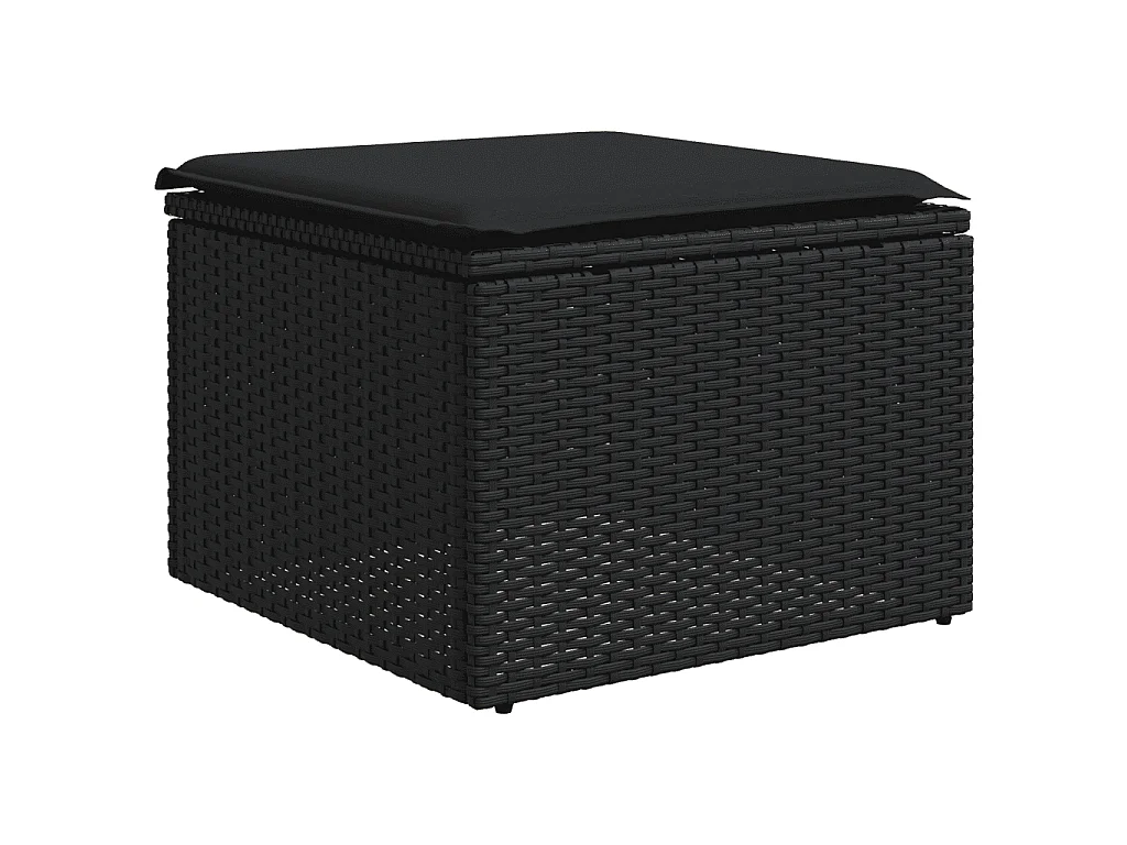 Garden Furniture - Set Divani da Giardino 10pz con Cuscini in Polyrattan Nero