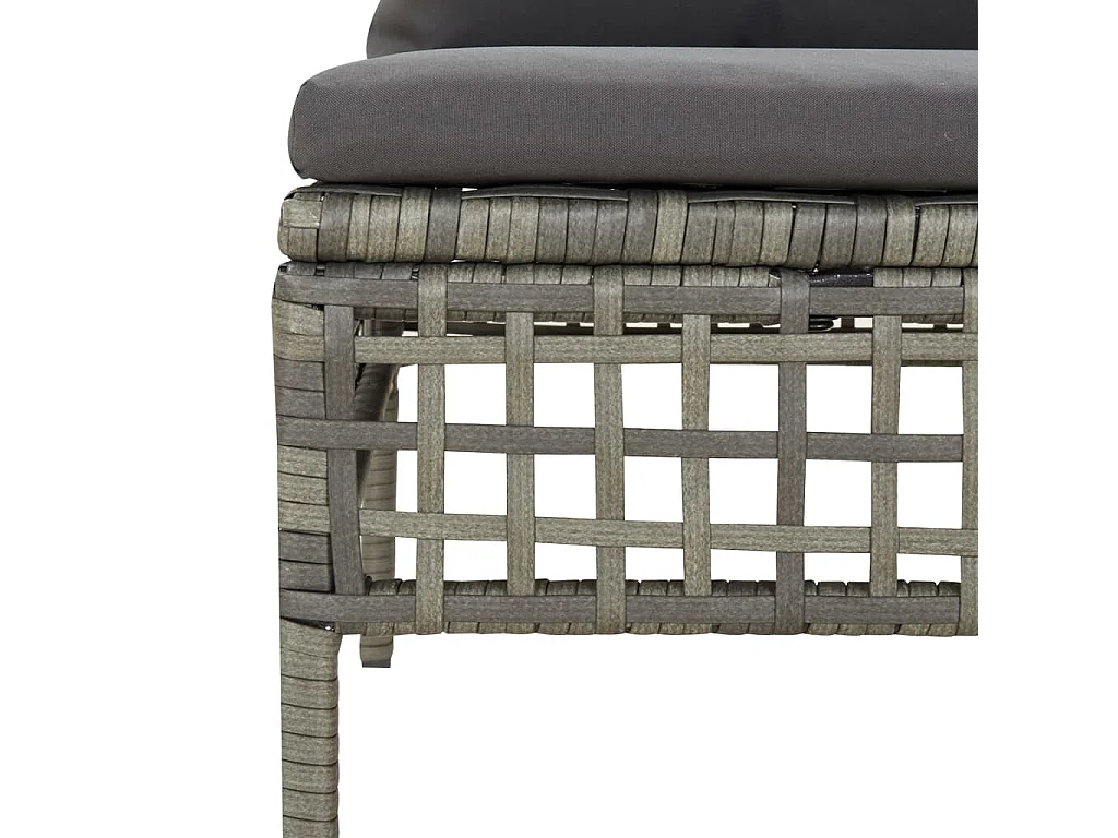Garden Furniture - Garten-Ecksofas mit Kissen 2 Stk. Grau Poly Rattan