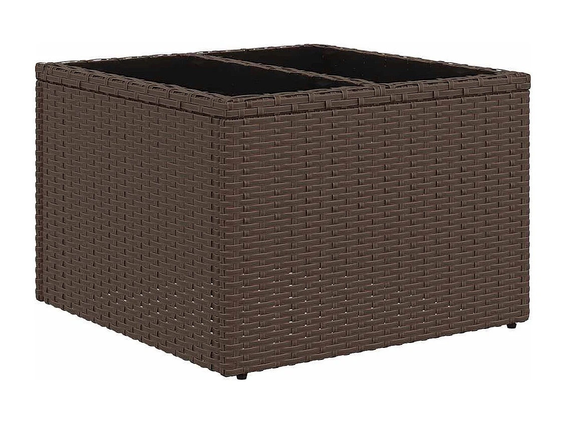 Garden Furniture - Salon de jardin 10 pcs avec coussins marron résine tressée