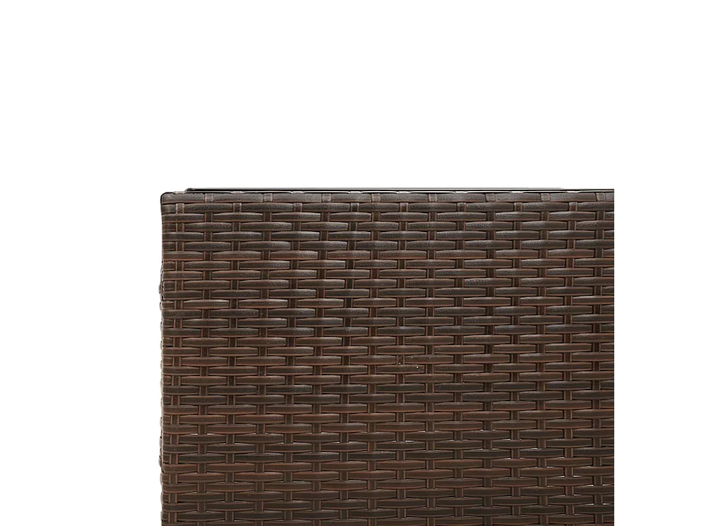 Garden Furniture - Canapé de jardin avec table et coussins en forme de L marron