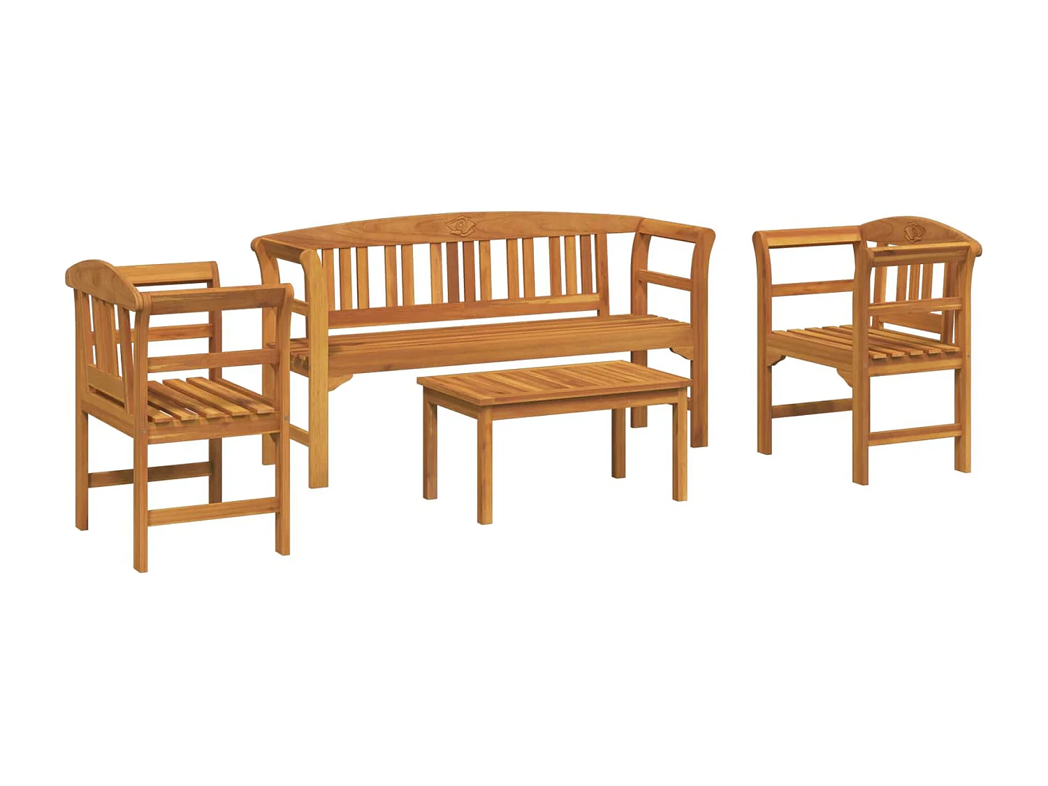 Conjunto de Lounge Rosa do Jardim 4 pcs