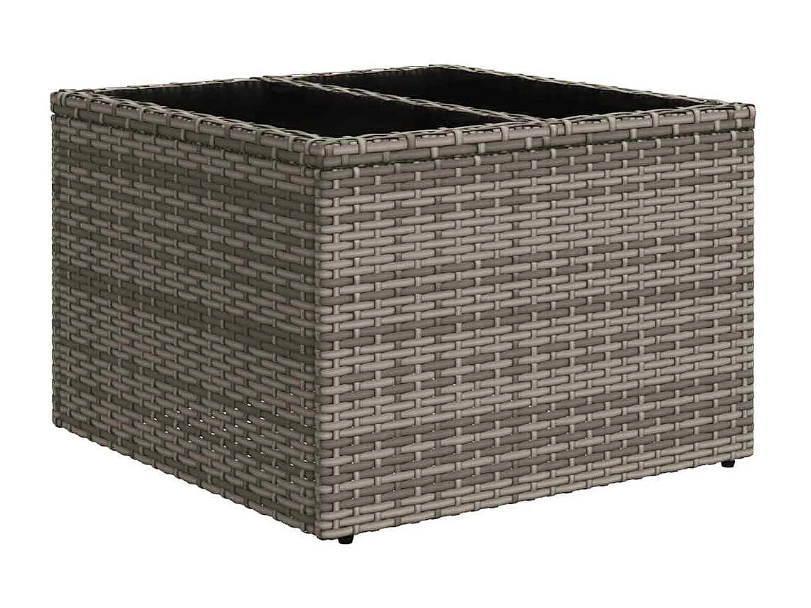 Garden Furniture - Salon de jardin 10 pcs avec coussins gris résine tressée