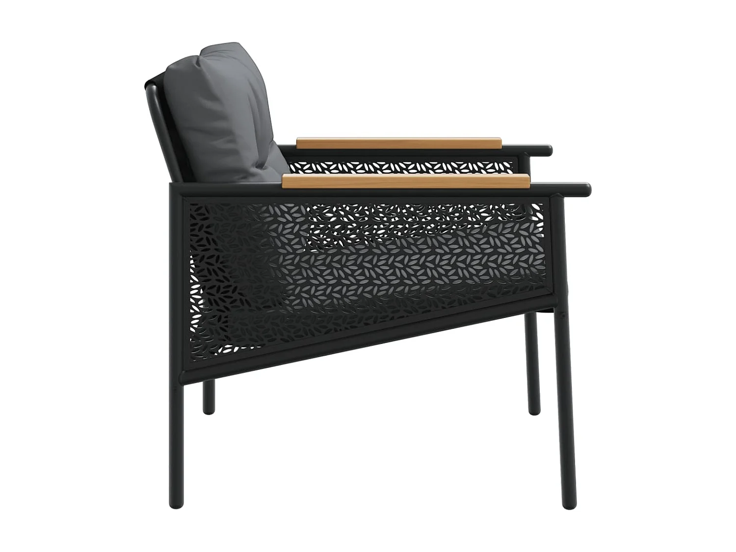 Garden Furniture - Set Mobili da Balcone 4 pz con Cuscini Nero in Acciaio