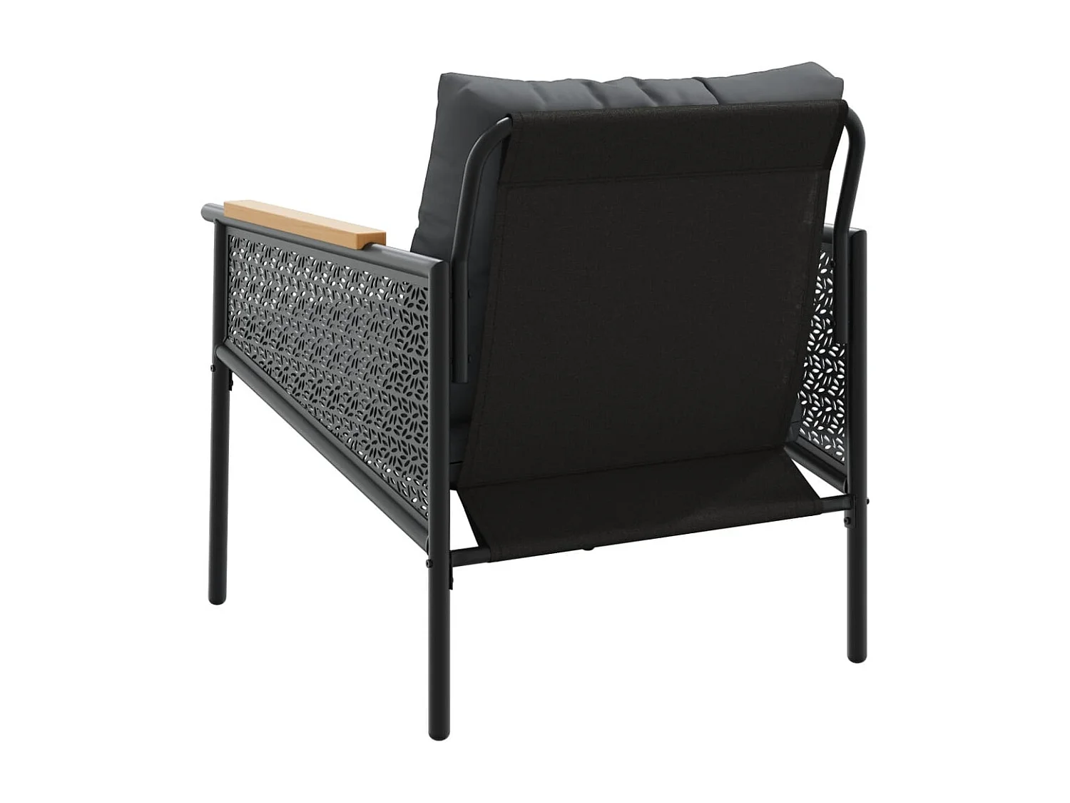 Garden Furniture - Set Mobili da Balcone 4 pz con Cuscini Nero in Acciaio