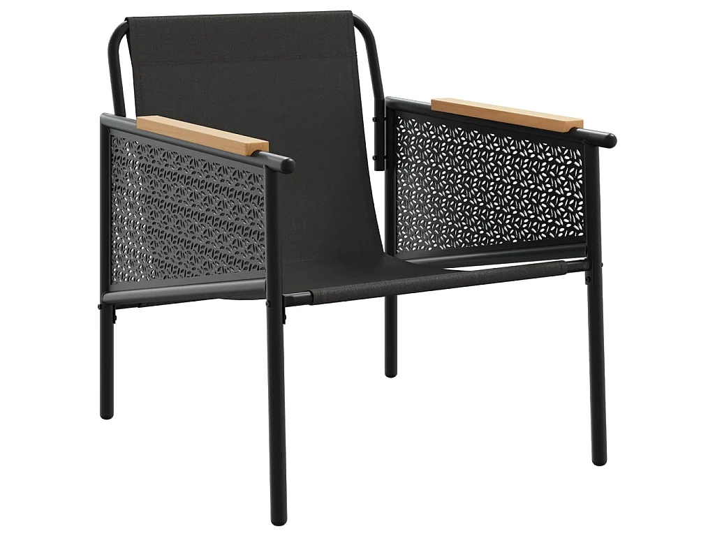 Garden Furniture - Set Mobili da Balcone 4 pz con Cuscini Nero in Acciaio