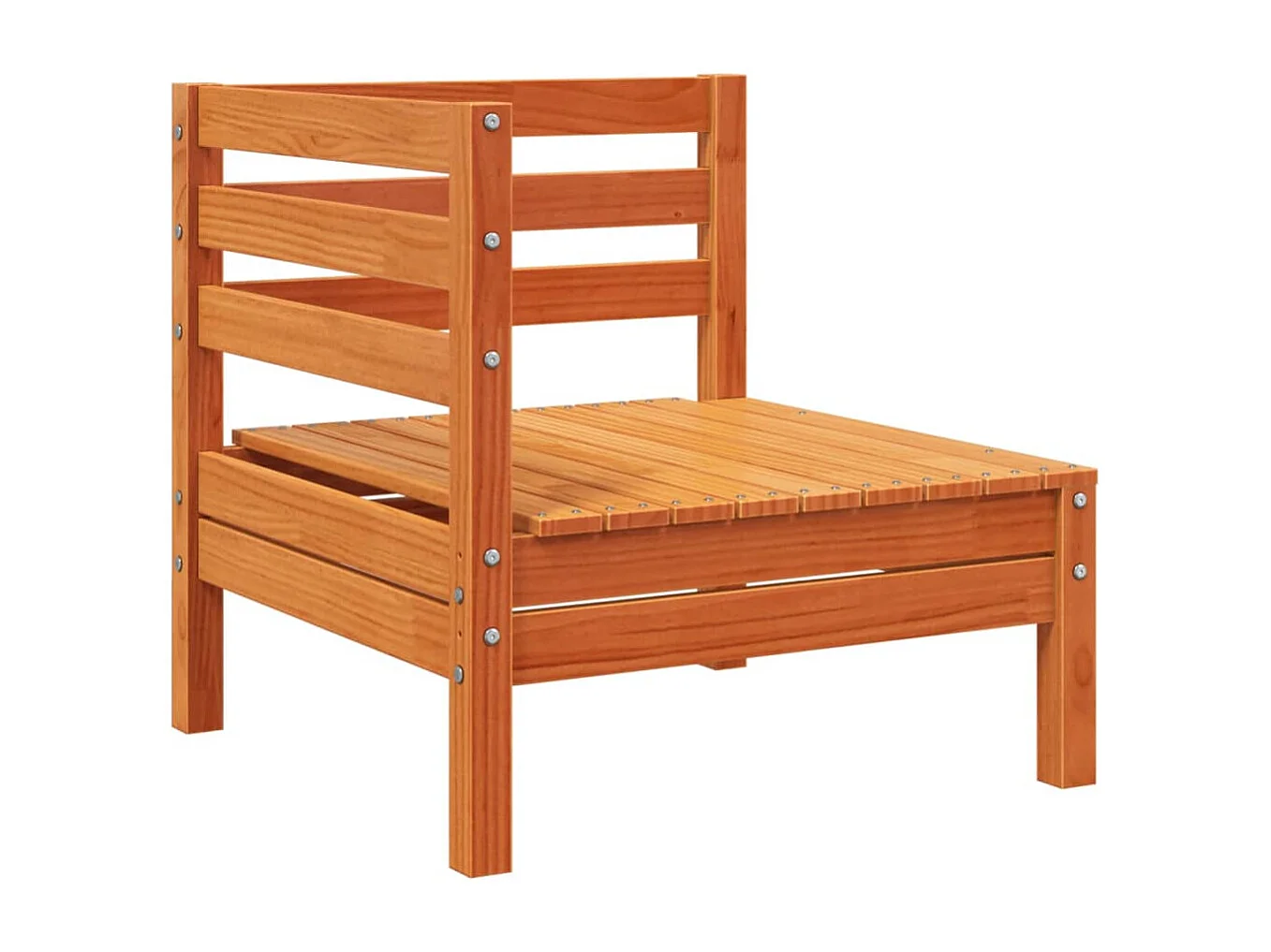 Garden Furniture - Divano da Giardino a 4 Posti Marrone Cera Legno Massello Pino