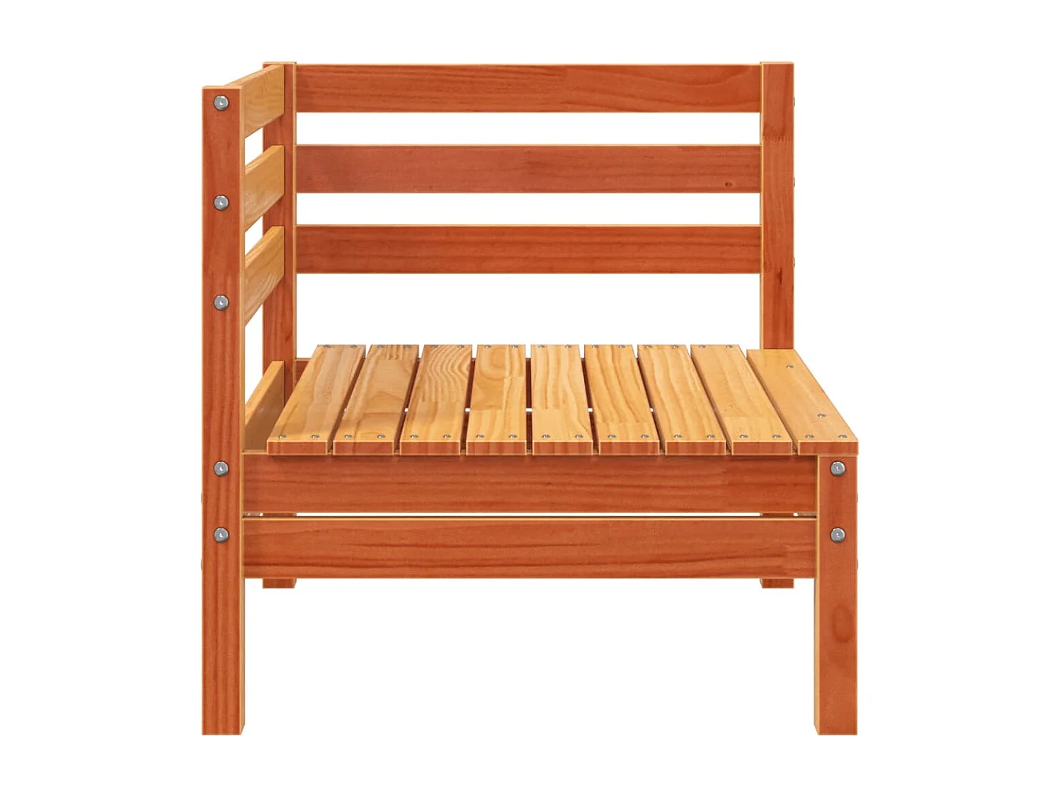 Garden Furniture - Divano da Giardino a 4 Posti Marrone Cera Legno Massello Pino