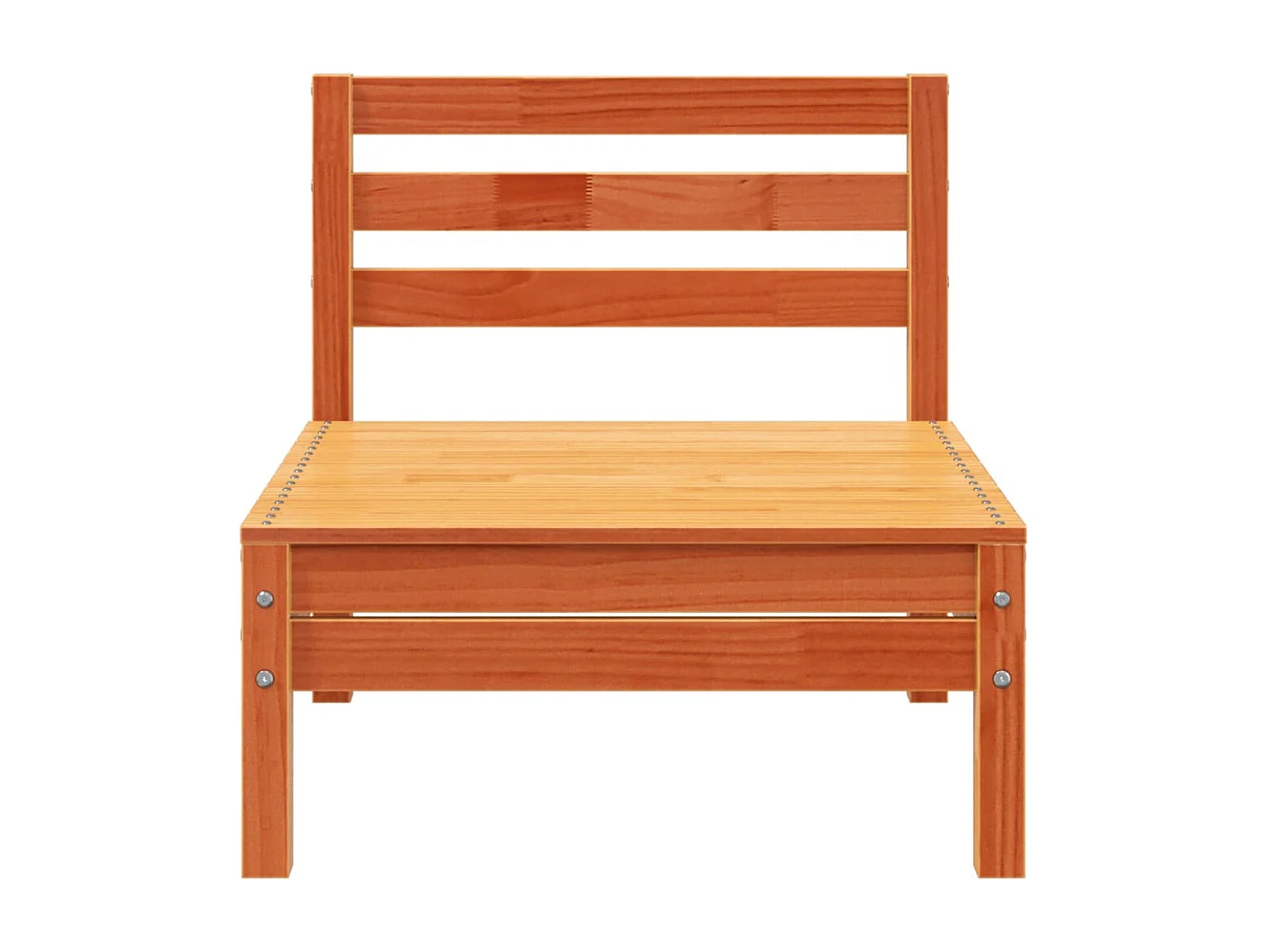 Garden Furniture - Divano da Giardino a 4 Posti Marrone Cera Legno Massello Pino
