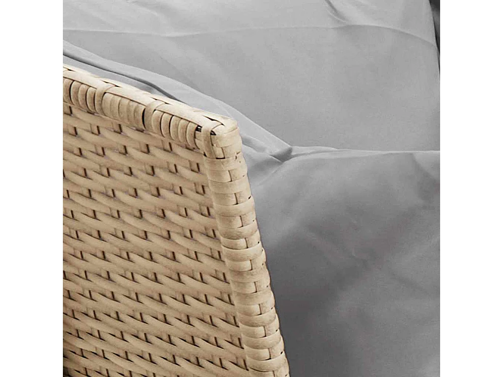 Garden Furniture - Canapé de jardin avec coussins beige résine tressée