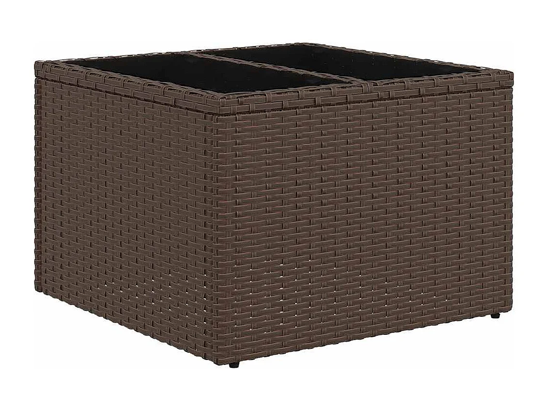 Garden Furniture - Salon de jardin 10 pcs avec coussins marron résine tressée