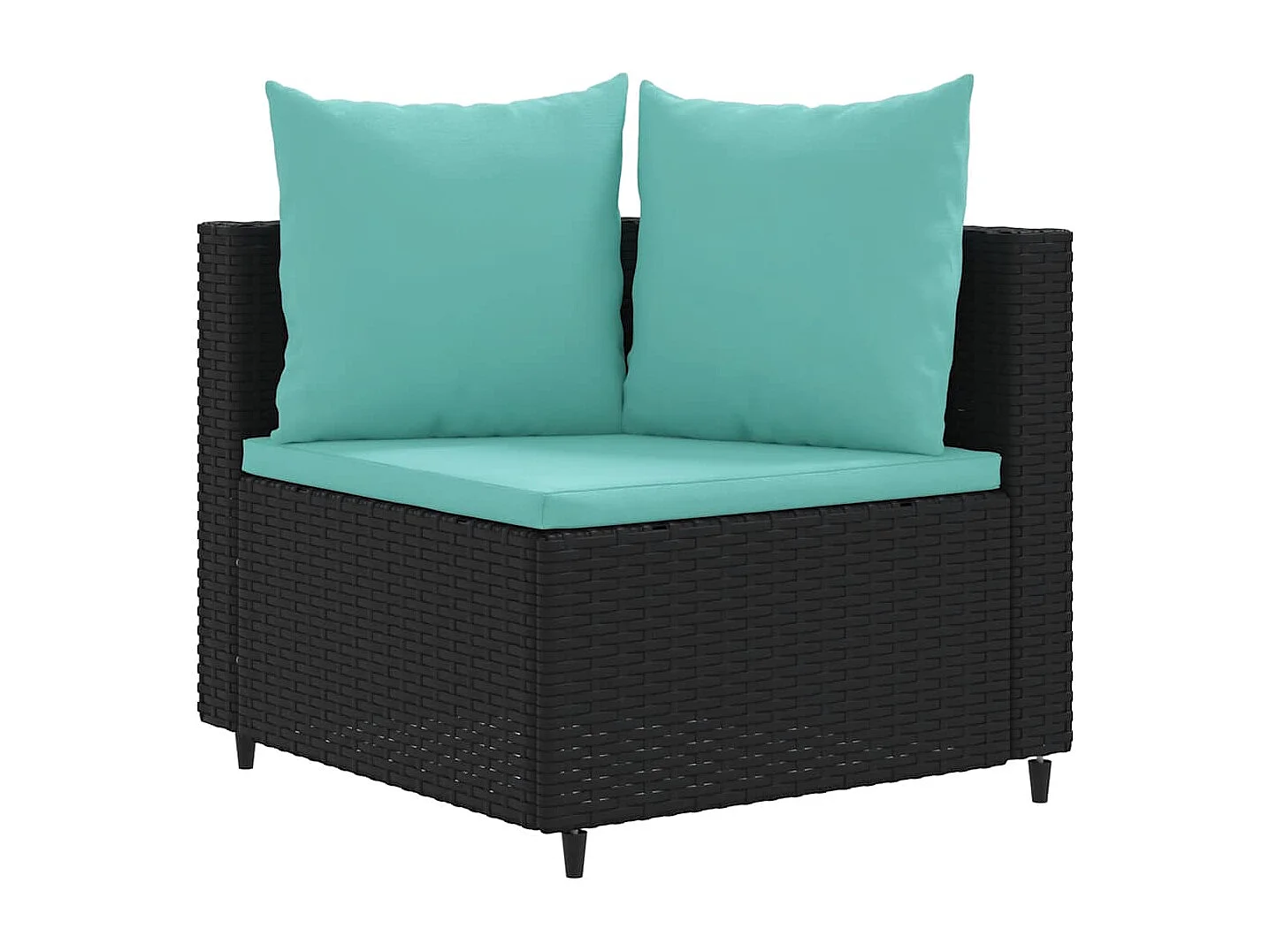 Garden Furniture - Salon de jardin 10 pcs avec coussins noir résine tressée