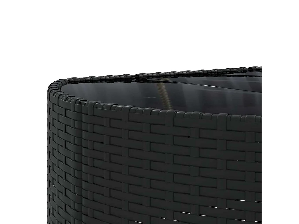 Garden Furniture - Salon de jardin 10 pcs avec coussins noir résine tressée