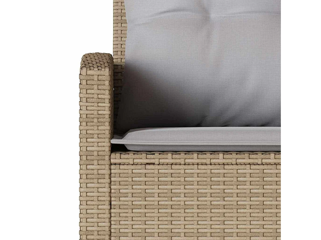 Garden Furniture - L-förmiges Couchsofa mit Kissen Beige Polyrattan
