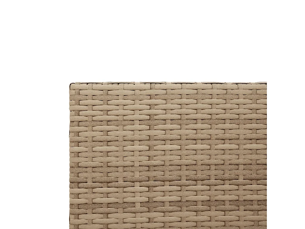 Garden Furniture - Gartensofa in L-Form mit Tisch und Kissen Beige Poly Rattan