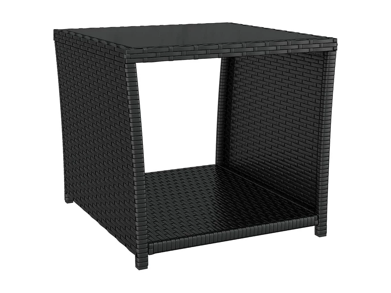 Garden Furniture - 3-tlg. Garten-Lounge-Set Schwarz Poly Rattan & Stahl