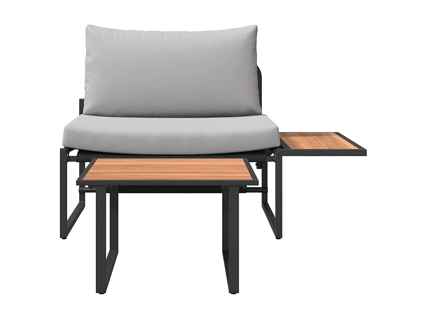 Garden Furniture - Gartensofa-set 2 pcs Hellgrau Stahl