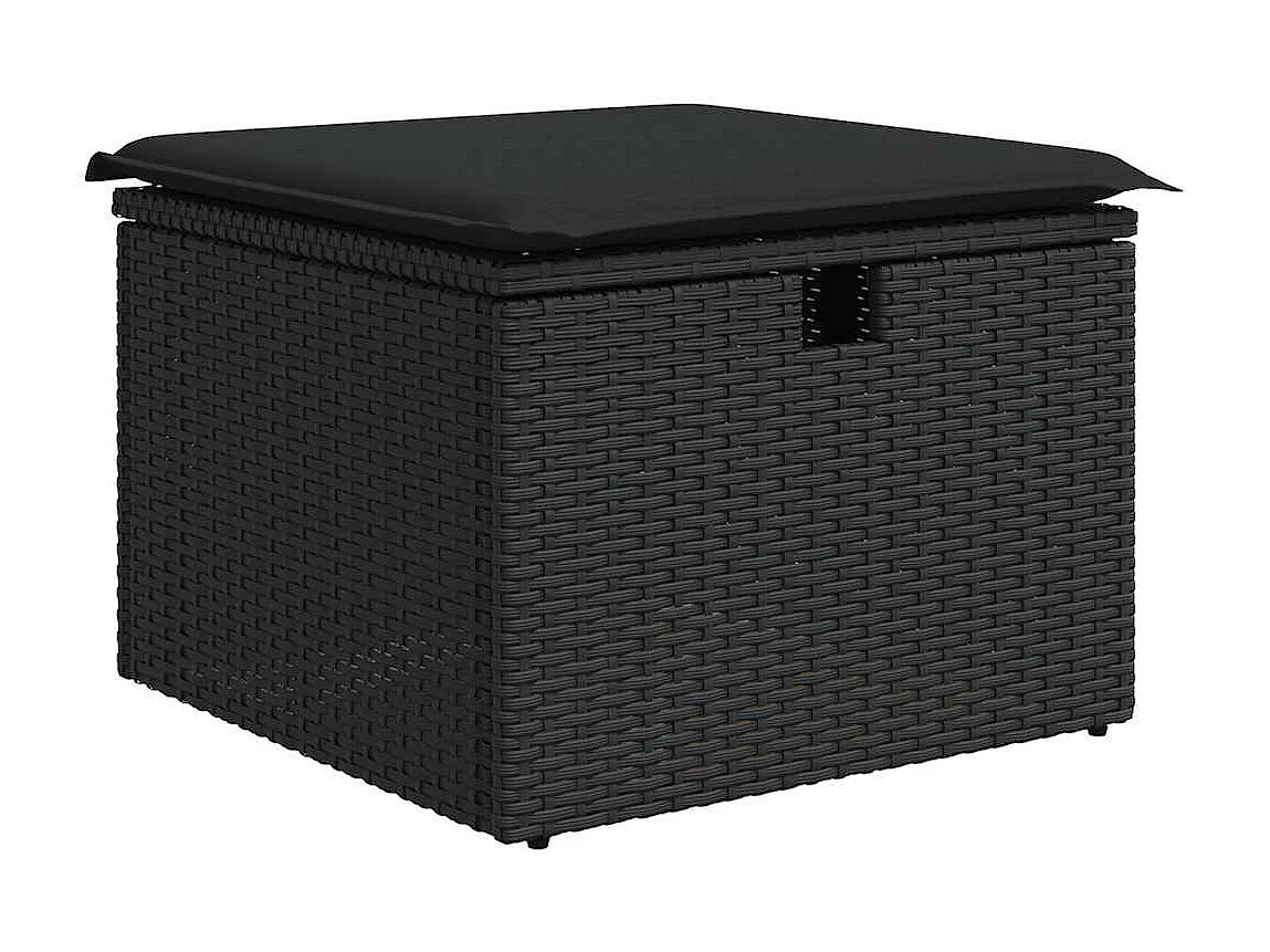 Garden Furniture - 10-delige Loungeset met kussens poly rattan zwart