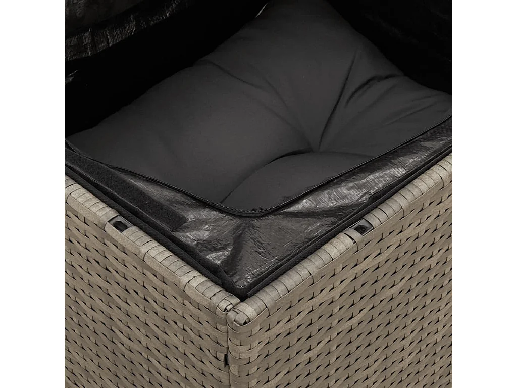 Garden Furniture - Set Divani da Giardino 11 pz con Cuscini in Polyrattan Grigio