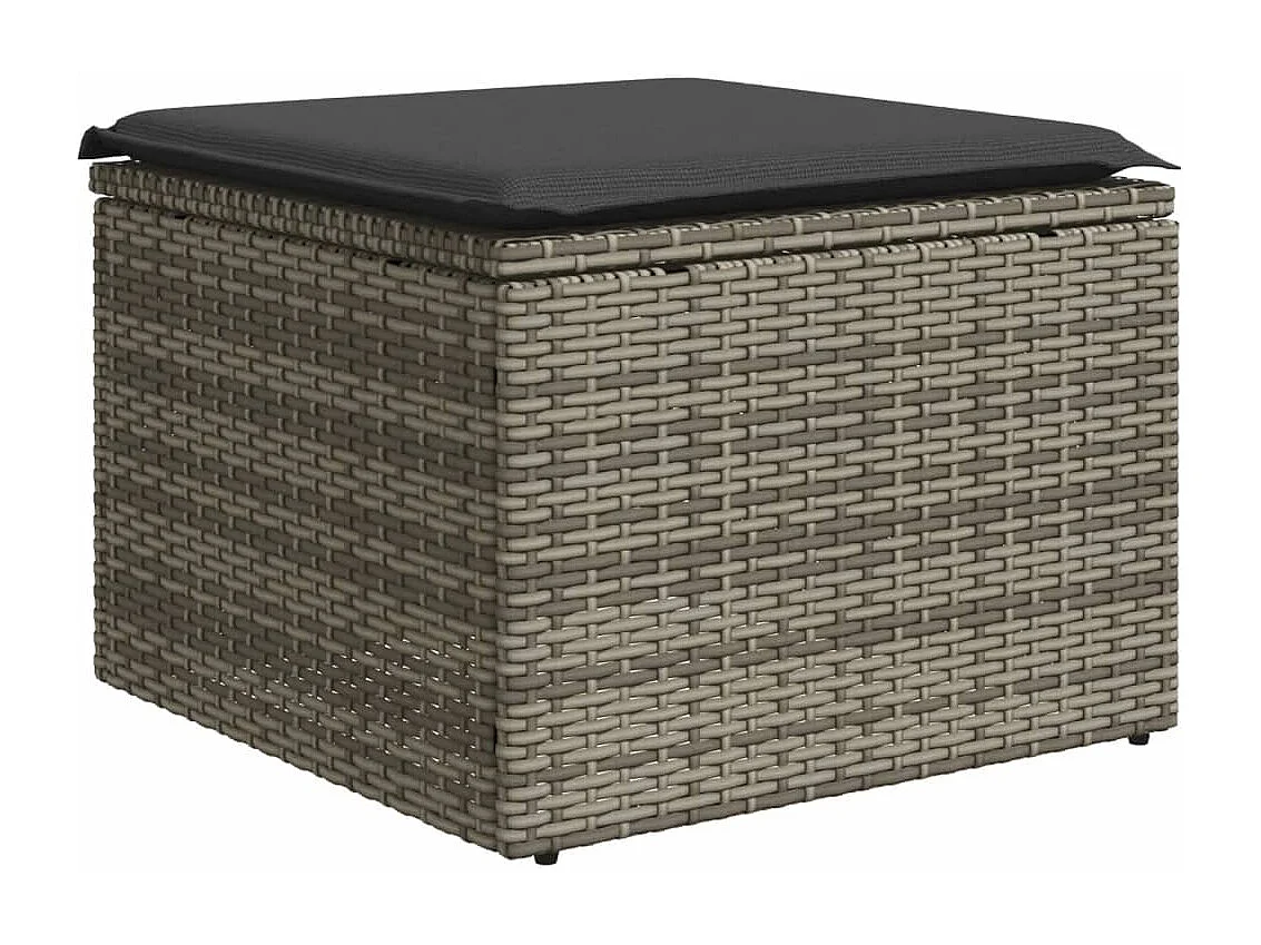 Garden Furniture - Set Divani da Giardino 11 pz con Cuscini in Polyrattan Grigio