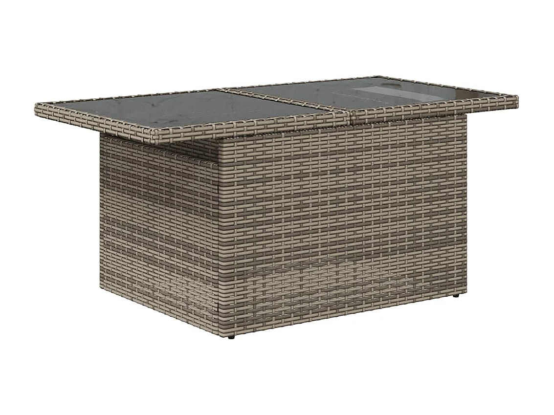 Garden Furniture - 11-tlg. Garten-Sofagarnitur mit Kissen Grau Poly Rattan