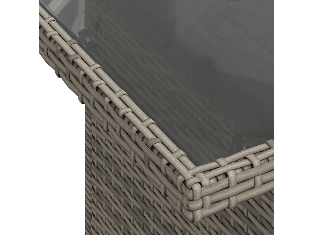Garden Furniture - 11-tlg. Garten-Sofagarnitur mit Kissen Grau Poly Rattan