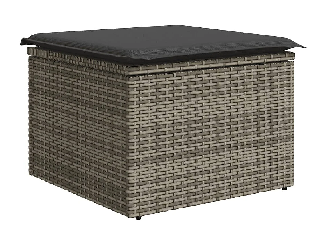 Garden Furniture - 11-tlg. Garten-Sofagarnitur mit Kissen Grau Poly Rattan