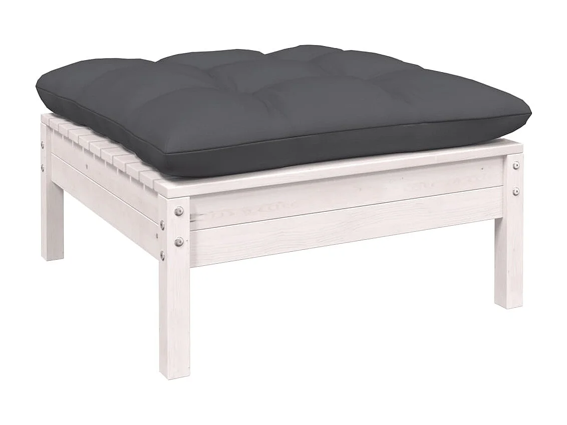 11 pcs conjunto lounge de jardim c/ almofadões pinho branco