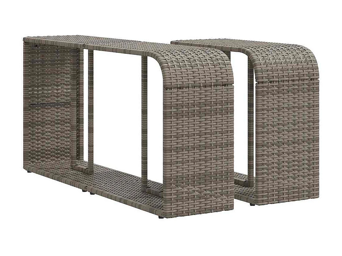 Garden Furniture - 11-tlg. Garten-Sofagarnitur mit Kissen Hellgrau Poly Rattan
