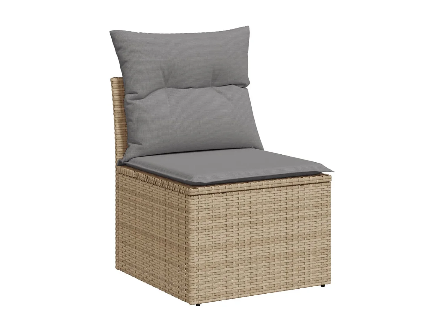 Garden Furniture - 11-tlg. Garten-Sofagarnitur mit Kissen Beige Poly Rattan