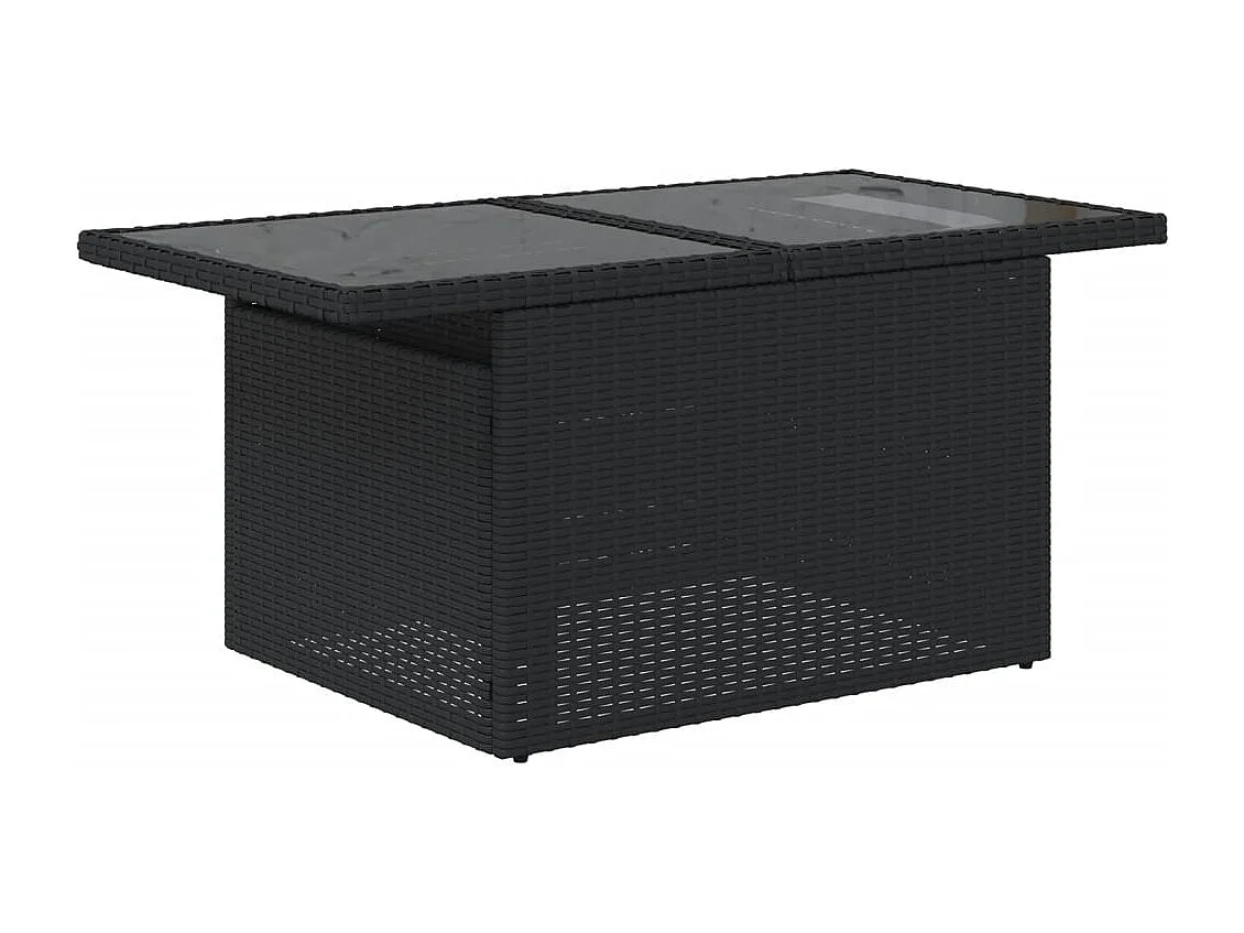 Garden Furniture - Set Divani da Giardino 10pz con Cuscini in Polyrattan Nero