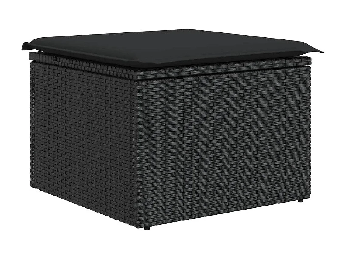 Garden Furniture - 10-delige Loungeset met kussens poly rattan zwart