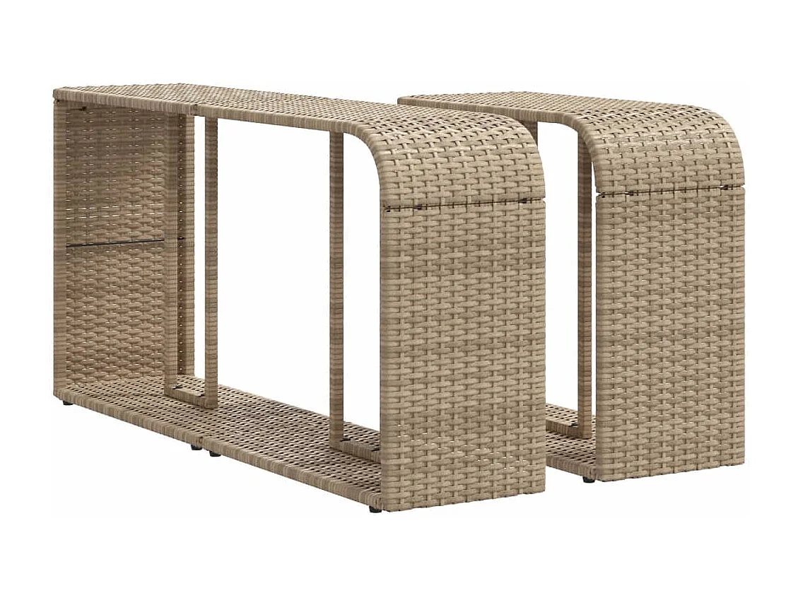 Garden Furniture - Set Divani da Giardino 11 pz con Cuscini Beige in Polyrattan