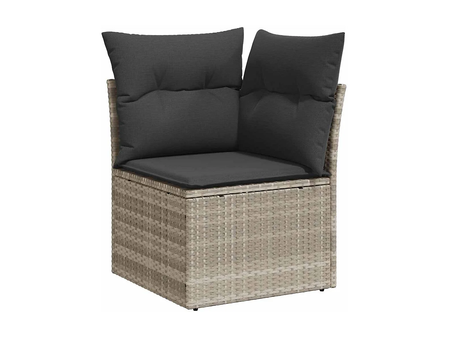 Garden Furniture - 11-tlg. Garten-Sofagarnitur mit Kissen Hellgrau Poly Rattan