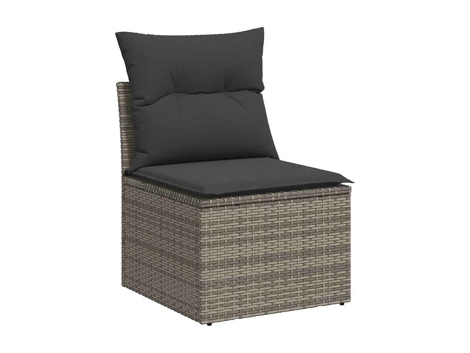 Garden Furniture - 11-tlg. Garten-Sofagarnitur mit Kissen Grau Poly Rattan