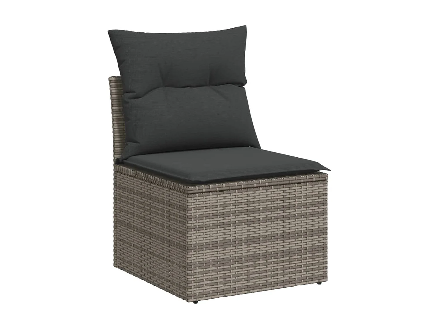 Garden Furniture - Salon de jardin 11 pcs avec coussins gris résine tressée