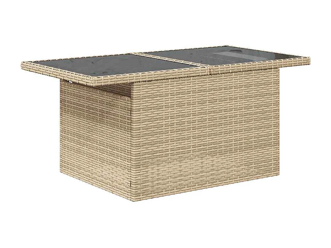 11 pcs conjunto sofás de jardim c/ almofadões vime PE bege