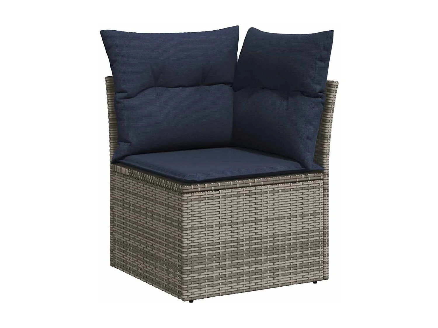 Garden Furniture - 11-tlg. Garten-Sofagarnitur mit Kissen Grau Poly Rattan