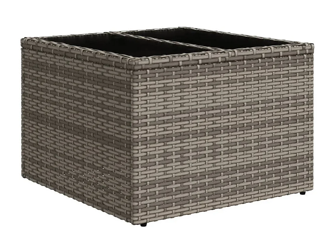 Garden Furniture - Salon de jardin 11 pcs avec coussins gris résine tressée