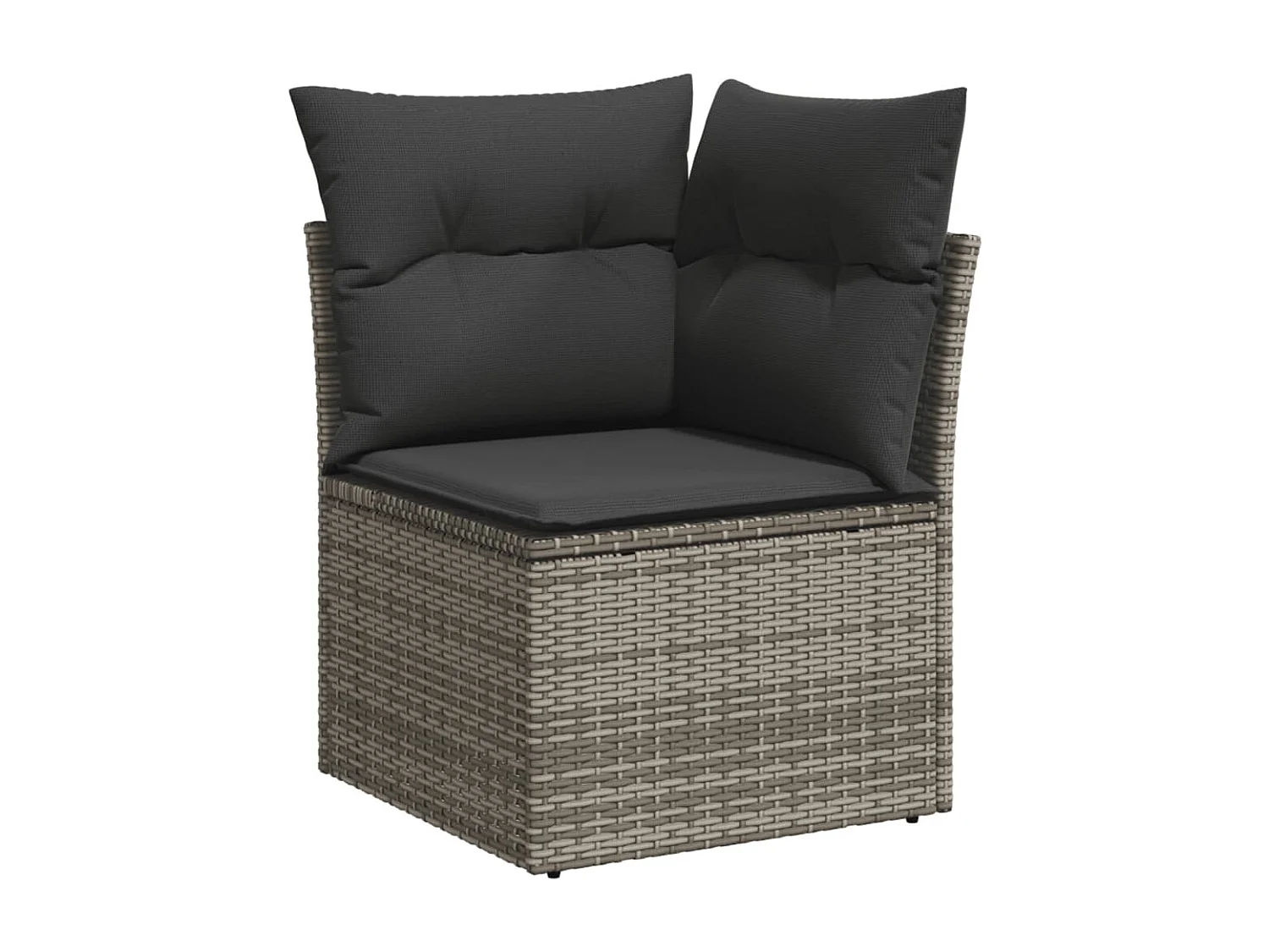 Garden Furniture - 11-tlg. Garten-Sofagarnitur mit Kissen Grau Poly Rattan