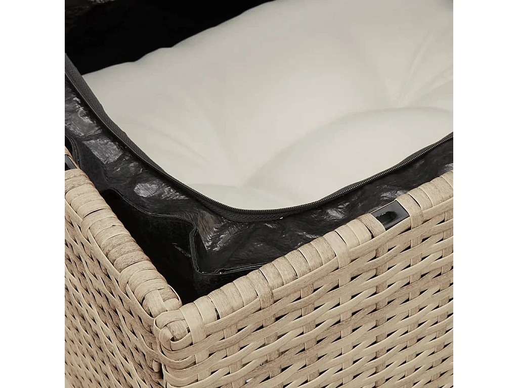 11 pcs conjunto sofás de jardim c/ almofadões vime PE bege