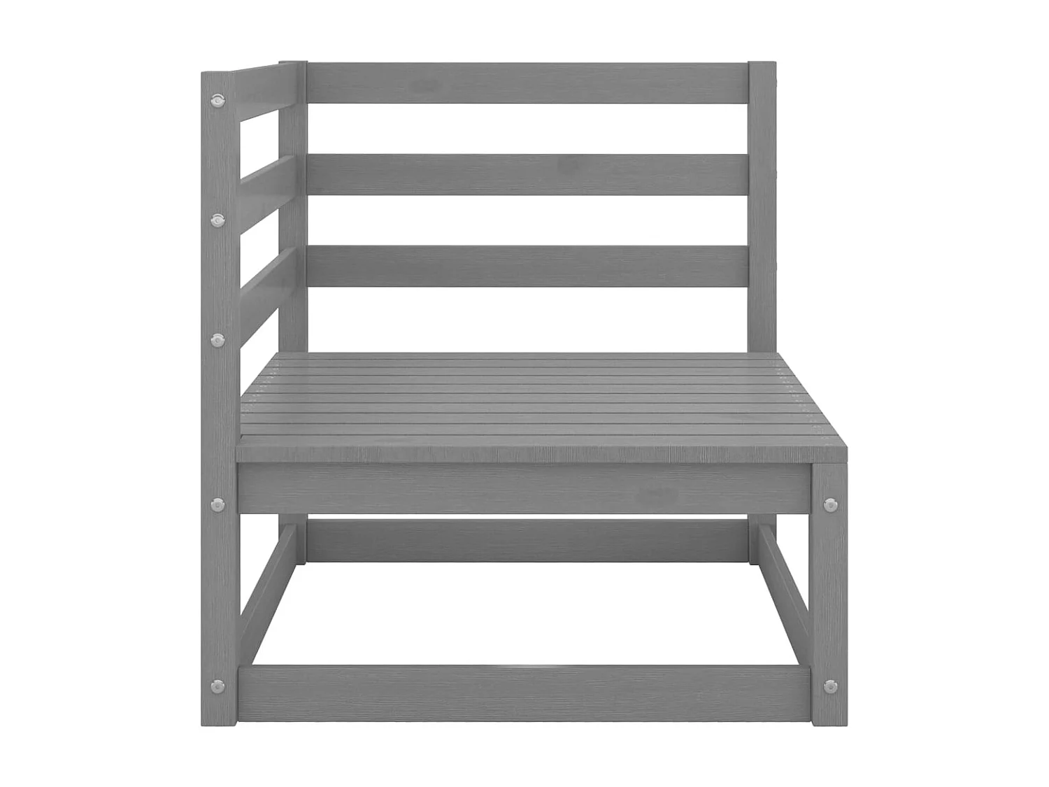 Garden Furniture - Set Divani da Giardino 10 pz Grigi in Legno Massello di Pino