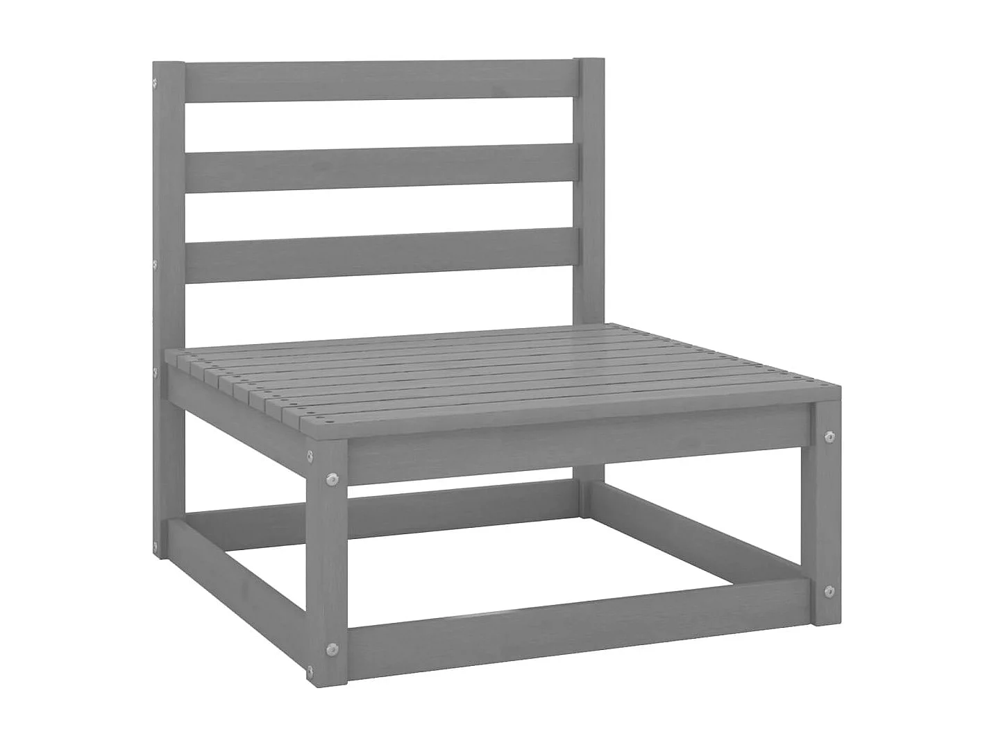 Garden Furniture - Set Divani da Giardino 10 pz Grigi in Legno Massello di Pino