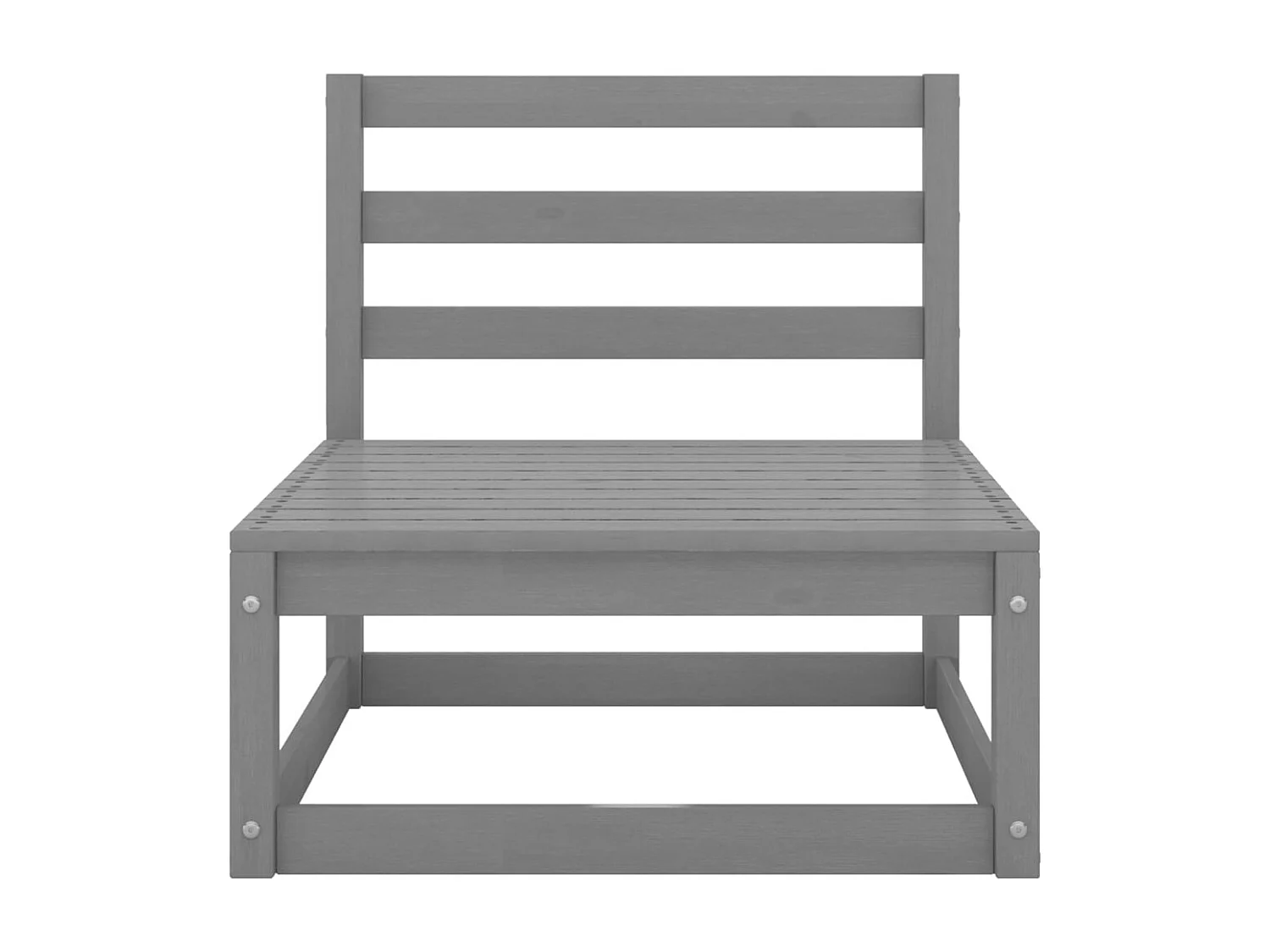 Garden Furniture - Set Divani da Giardino 10 pz Grigi in Legno Massello di Pino