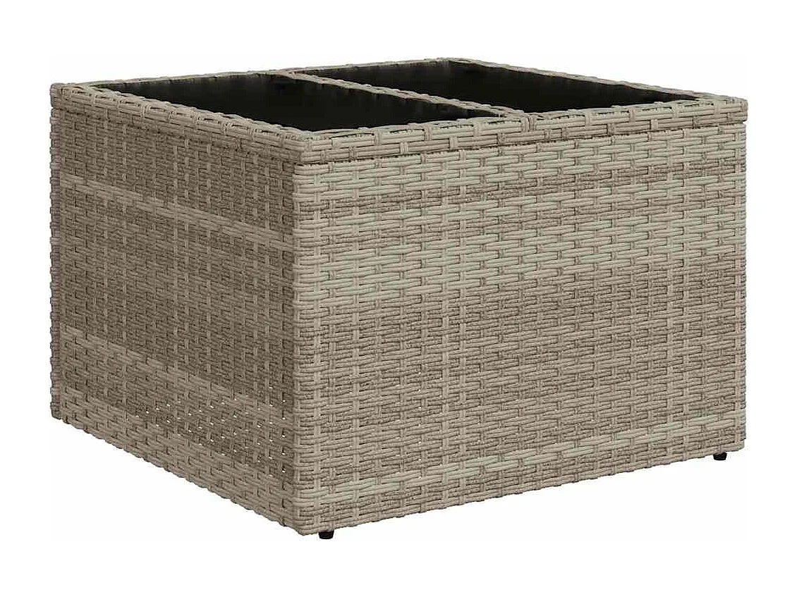 Garden Furniture - Salon de jardin 11 pcs avec coussins gris clair résine tressée
