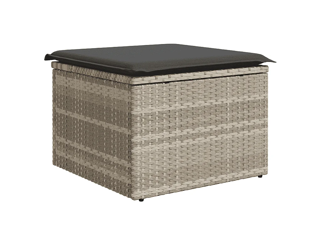 Garden Furniture - Set Divani da Giardino 11 pz con Cuscini in Polyrattan Grigio