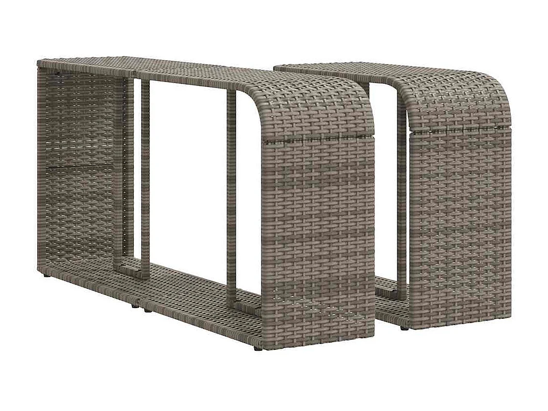 Garden Furniture - Salon de jardin 11 pcs avec coussins gris résine tressée